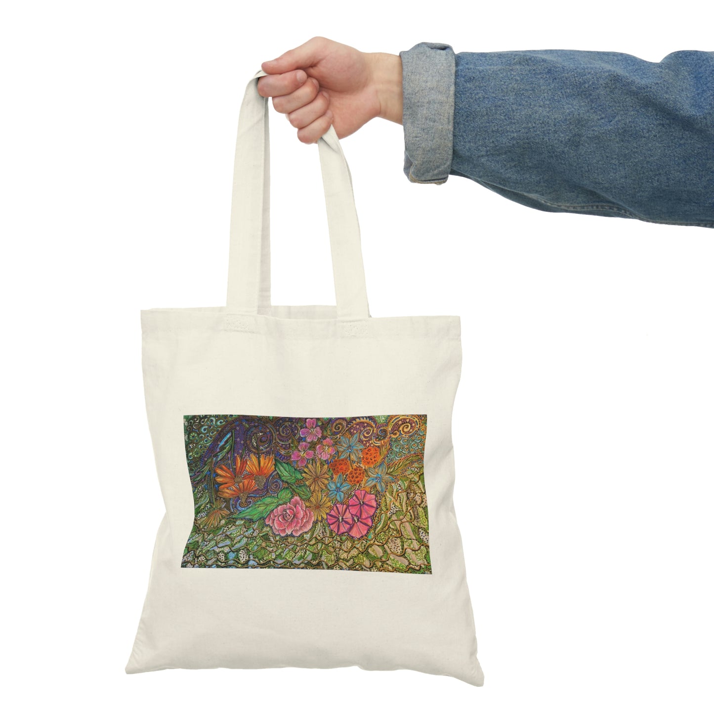 Abstract, Surreal Flower Natural Tote Bag, Aesthetic Canvas Bag Shopping Bag, Birthday Gift Bag, Bridal Gift Tote Bag, Library Bag.