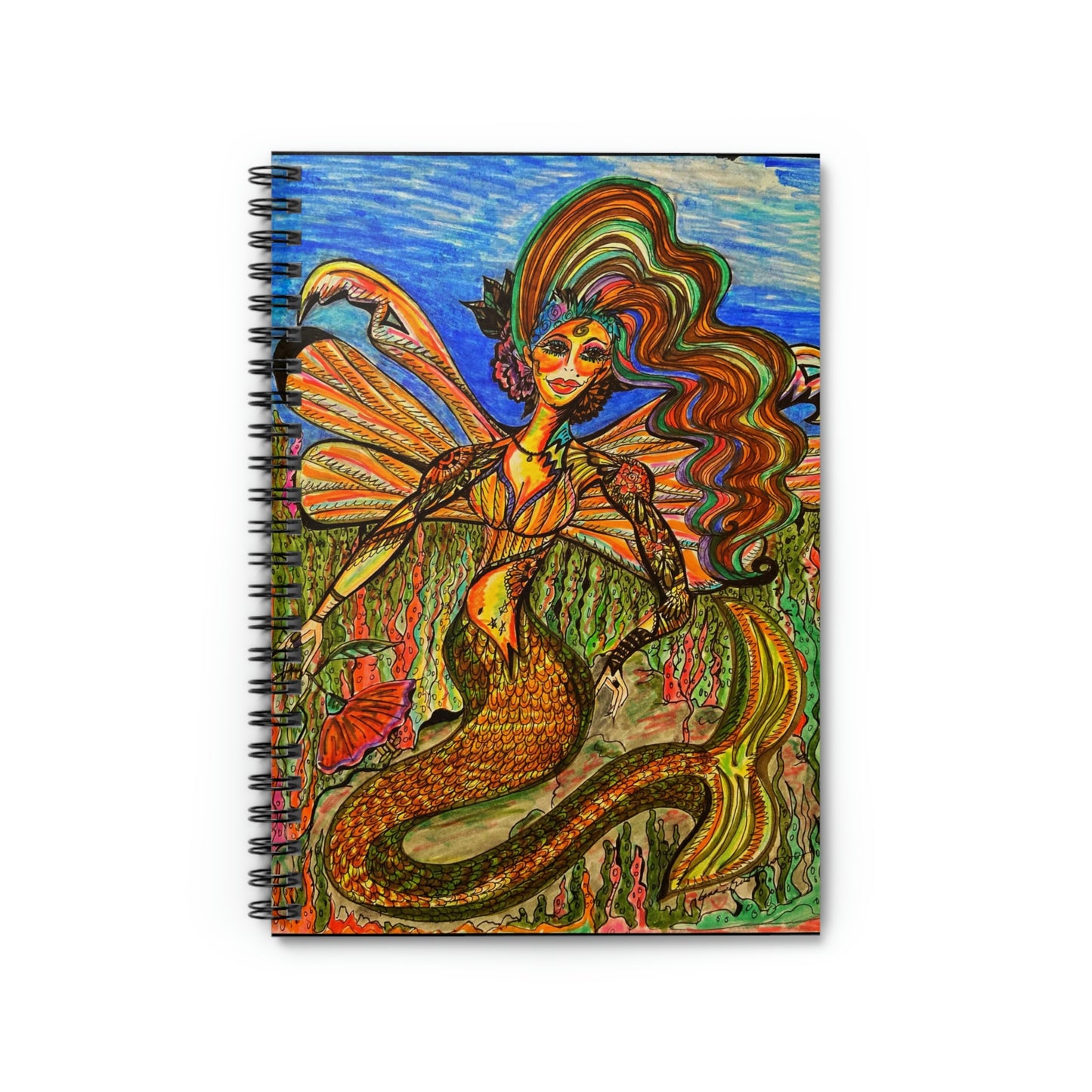 Abstract, Surreal Fairy MermaidSpiral Notebook - Ruled Line