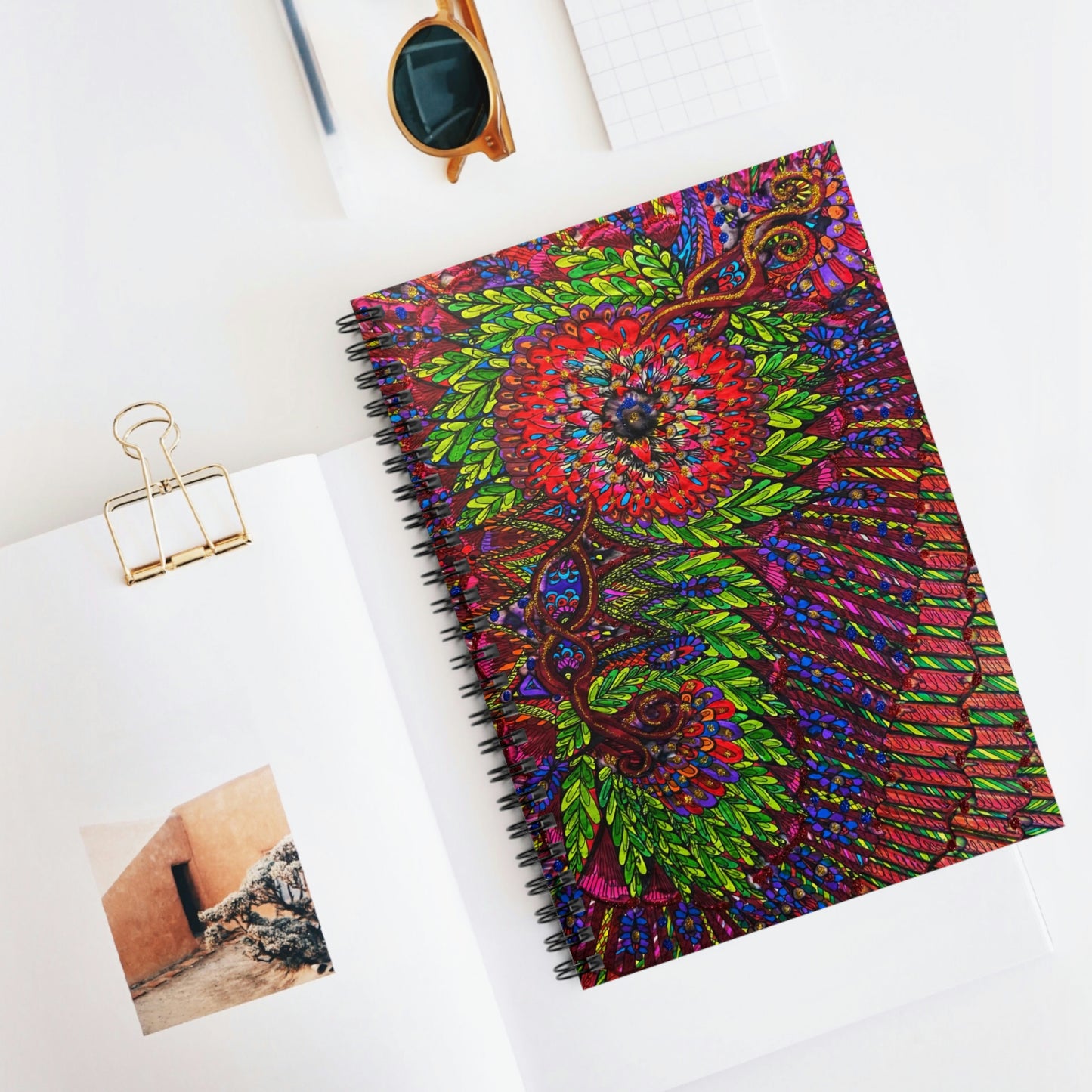 Abstract, Surreal, Flower Spiral Notebook - Ruled Line