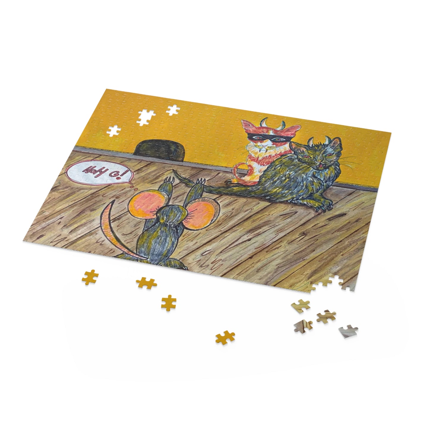 Cat and Mouse Surreal Puzzle (120, 252, 500-Piece)JigSaw Puzzle, Birthday Gift, Gifts For Bridesmaids