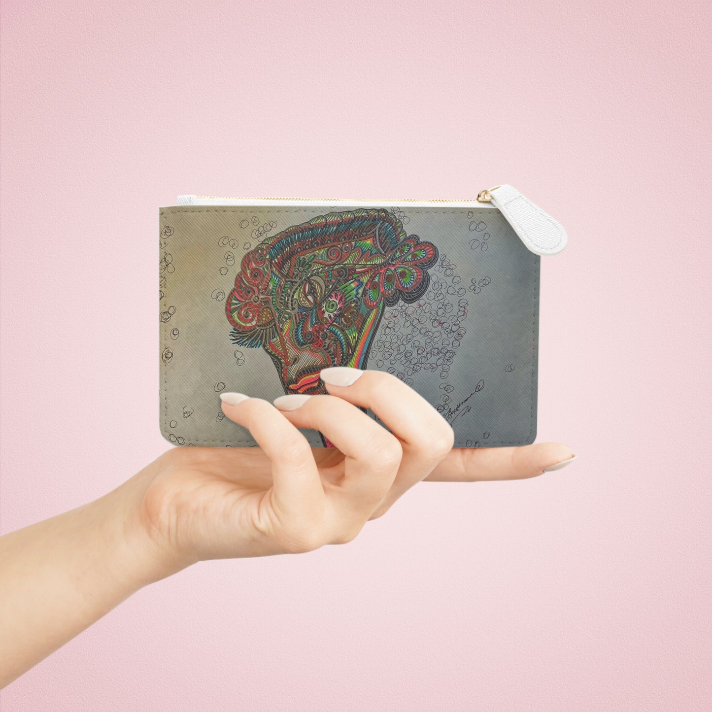 Abstract Surreal Alien Mini Clutch Bag, Bridal Clutch Purse, Designer Party Clutch, Modern Evening Clutch, Wristlet Wallet for women, Evening Clutch Purse, gifts for her, gifts for bridesmaids, Bag, Bagging