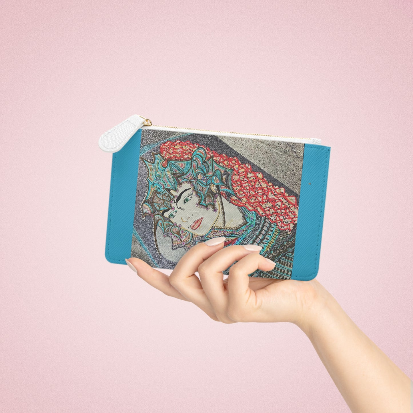Abstract Surreal Knight Mini Clutch Bag, Bridal Clutch Purse, Designer Party Clutch, Modern Evening Clutch, Wristlet Wallet for women, Evening Clutch Purse, gifts for her, gifts for bridesmaids, Bag, Bagging
