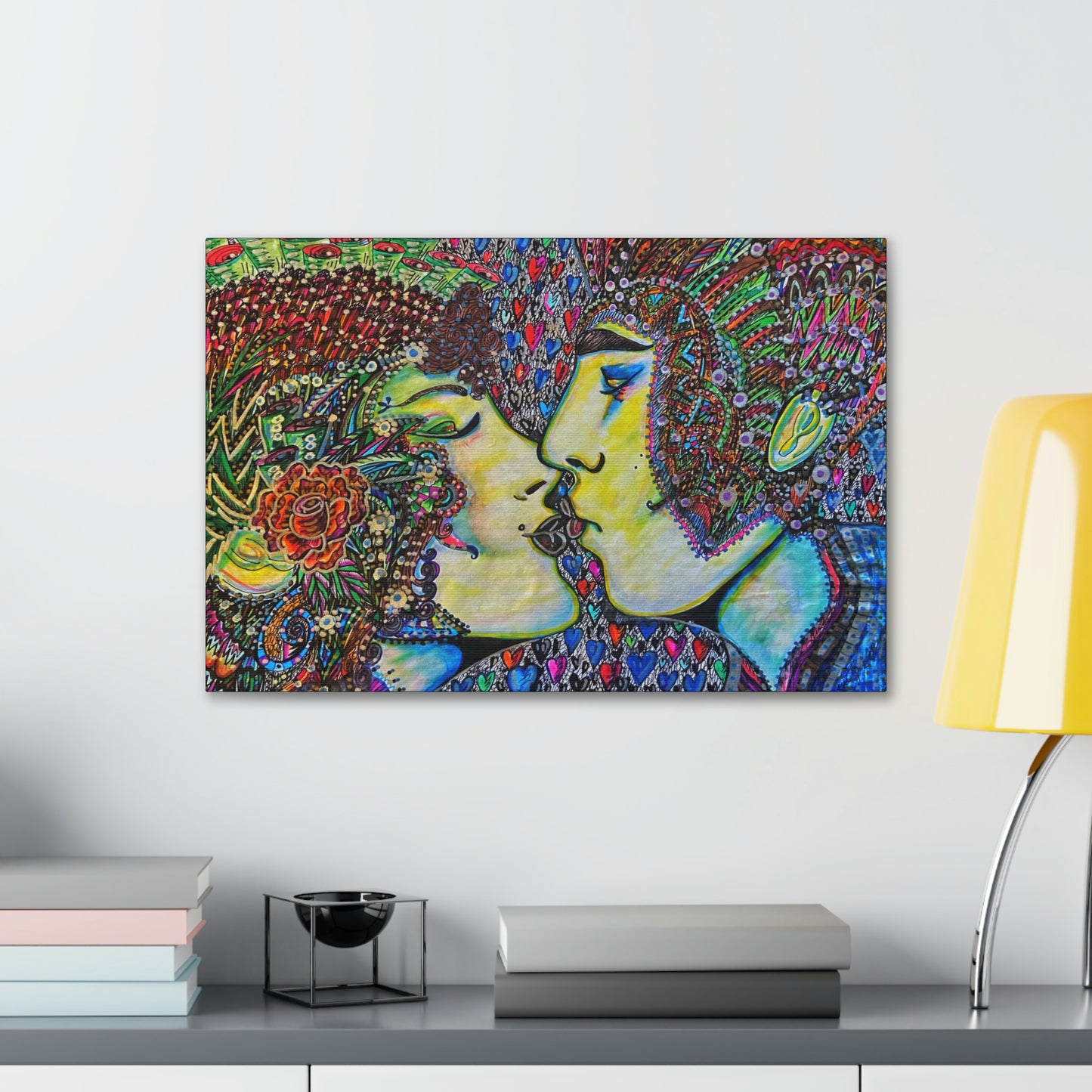 Romantic Kiss Fashion, Abstract, Surreal, Friendship, Inspiration Wall Art