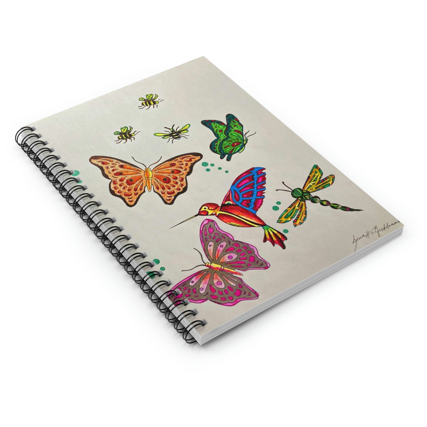 Abstract, Surreal Garden Life Spiral Notebook - Ruled Line