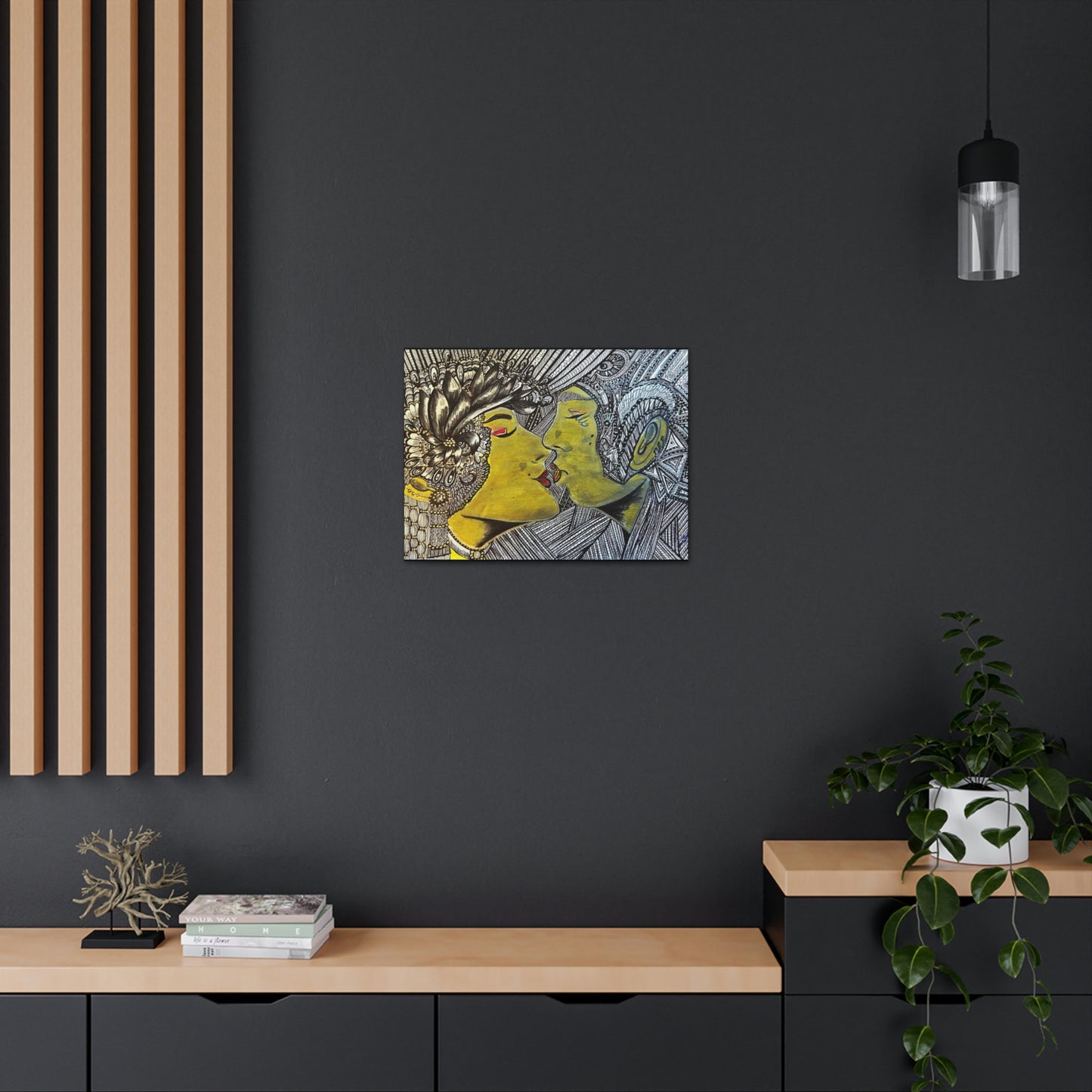 Romantic Kiss Fashion, Abstract, Surreal, Friendship, Inspiration Wall Art