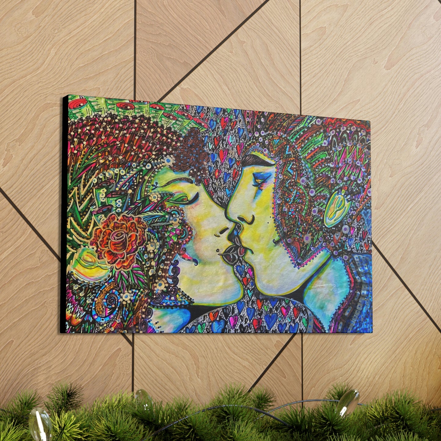 Romantic Kiss Fashion, Abstract, Surreal, Friendship, Inspiration Wall Art