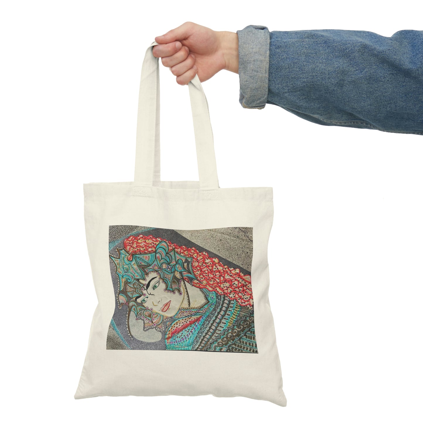 Abstract, Surreal Knight Natural Tote Bag, Aesthetic Canvas Bag Shopping Bag, Birthday Gift Bag, Bridal Gift Tote Bag, Library Bag.