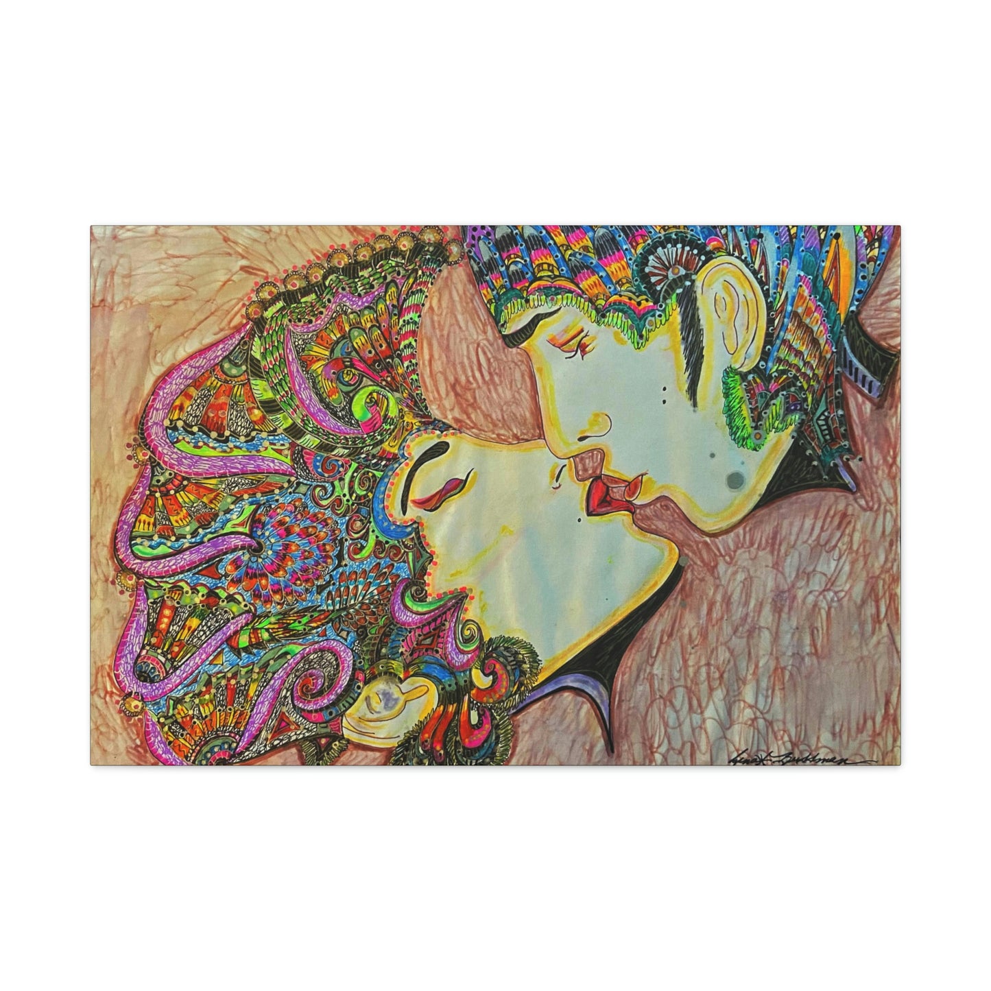Romantic Kiss Fashion, Abstract, Surreal, Friendship, Inspiration Wall Art