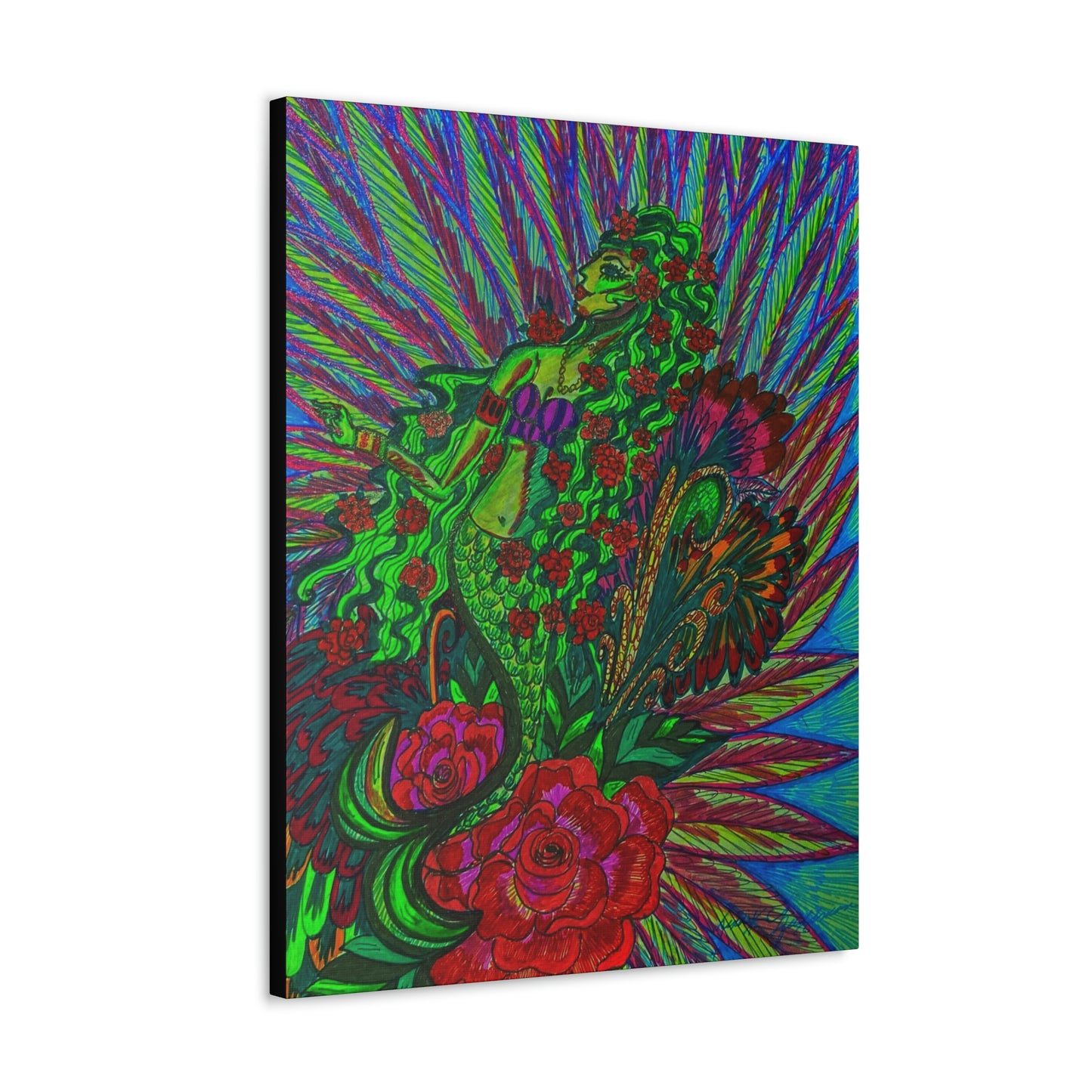 Green Mermaid, Fashion, Abstract, Friendship, Inspiration Wall Art