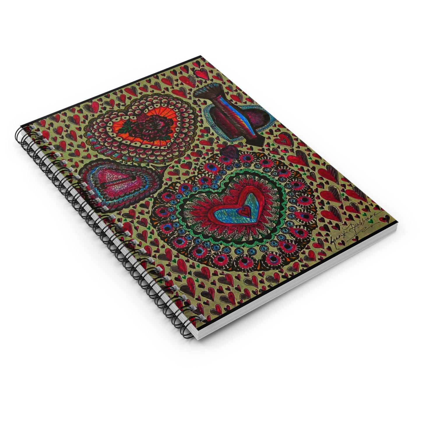 Abstract, Surreal Lovers Heart Spiral Notebook - Ruled Line