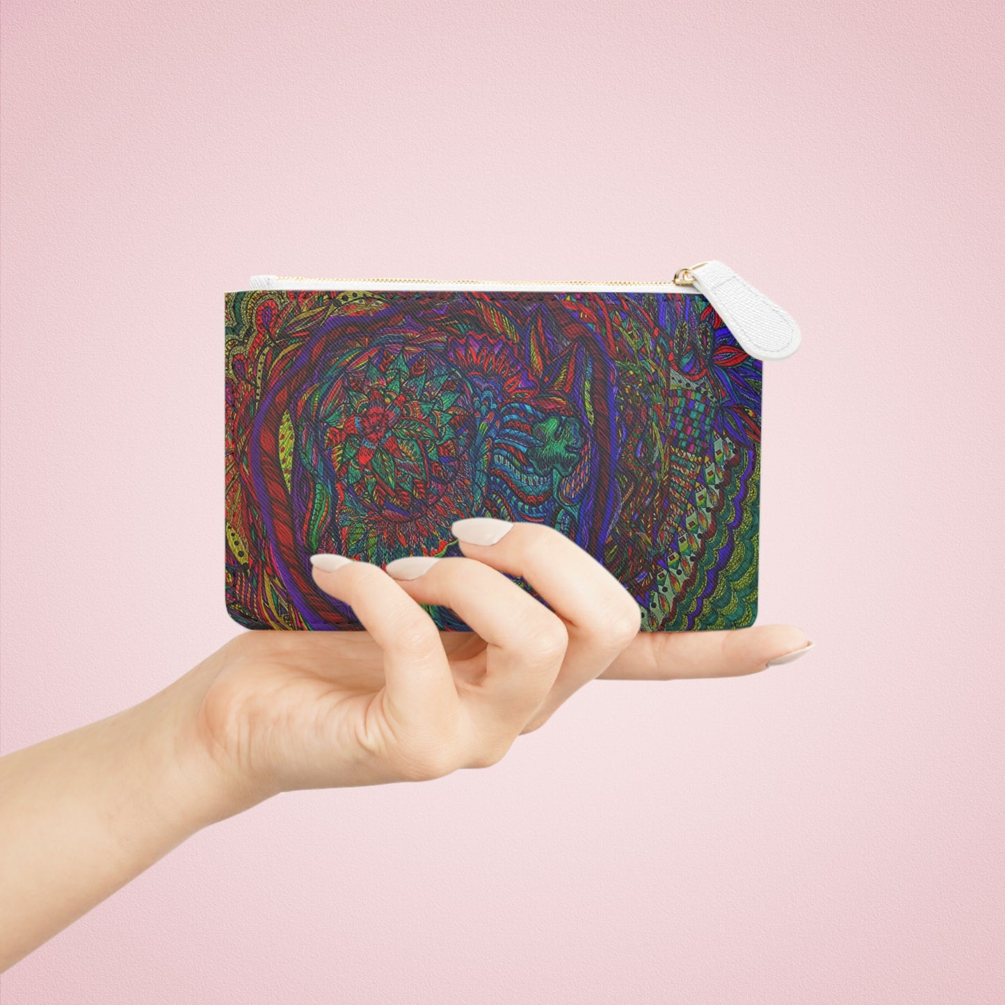 Abstract Surreal Floral Irish Mini Clutch Bag, Bridal Clutch Purse, Designer Party Clutch, Modern Evening Clutch, Wristlet Wallet for women, Evening Clutch Purse, gifts for her, gifts for bridesmaids, Bag, Bagging
