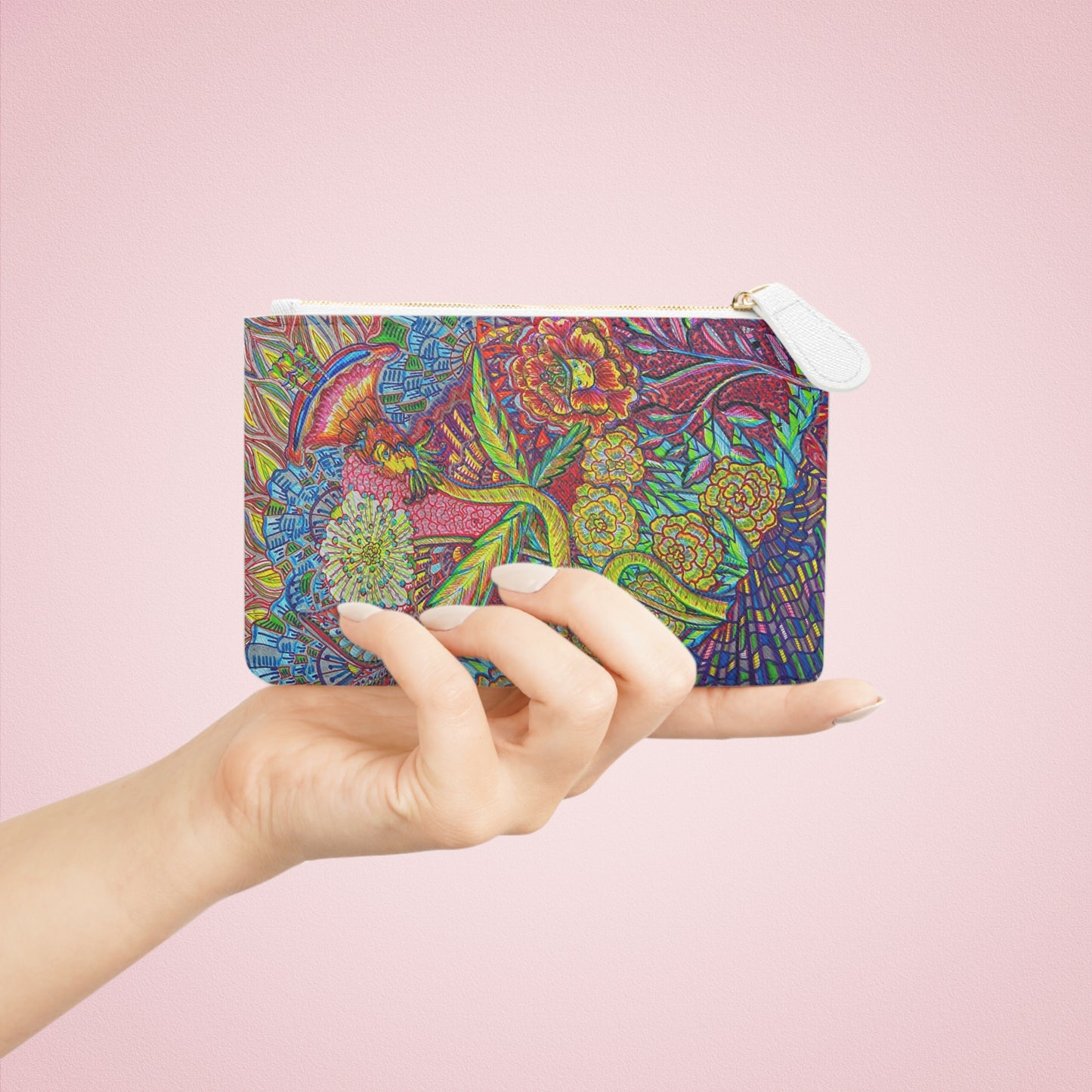 Abstract Surreal Flower Fairy Mini Clutch Bag, Bridal Clutch Purse, Designer Party Clutch, Modern Evening Clutch, Wristlet Wallet for women, Evening Clutch Purse, gifts for her, gifts for bridesmaids, Bag, Bagging
