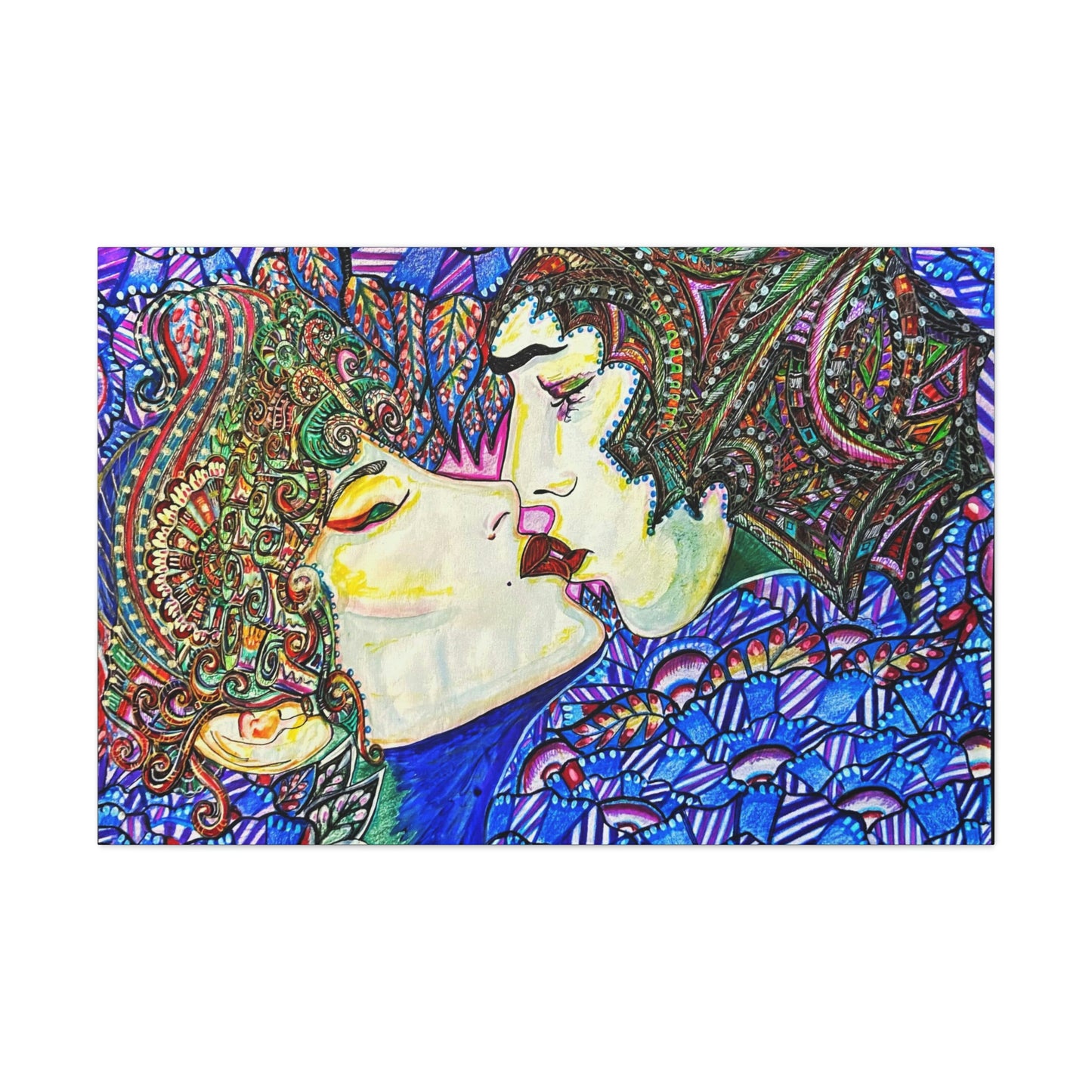 Romantic Kiss Fashion, Abstract, Surreal, Friendship, Inspiration Wall Art