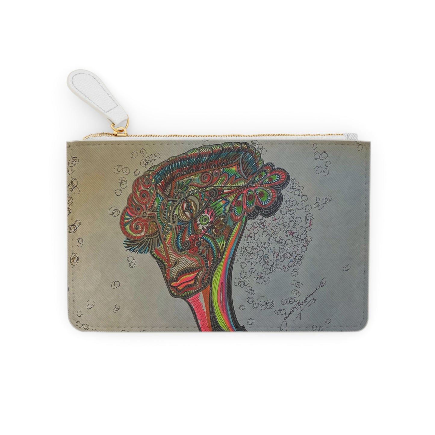 Abstract Surreal Alien Mini Clutch Bag, Bridal Clutch Purse, Designer Party Clutch, Modern Evening Clutch, Wristlet Wallet for women, Evening Clutch Purse, gifts for her, gifts for bridesmaids, Bag, Bagging