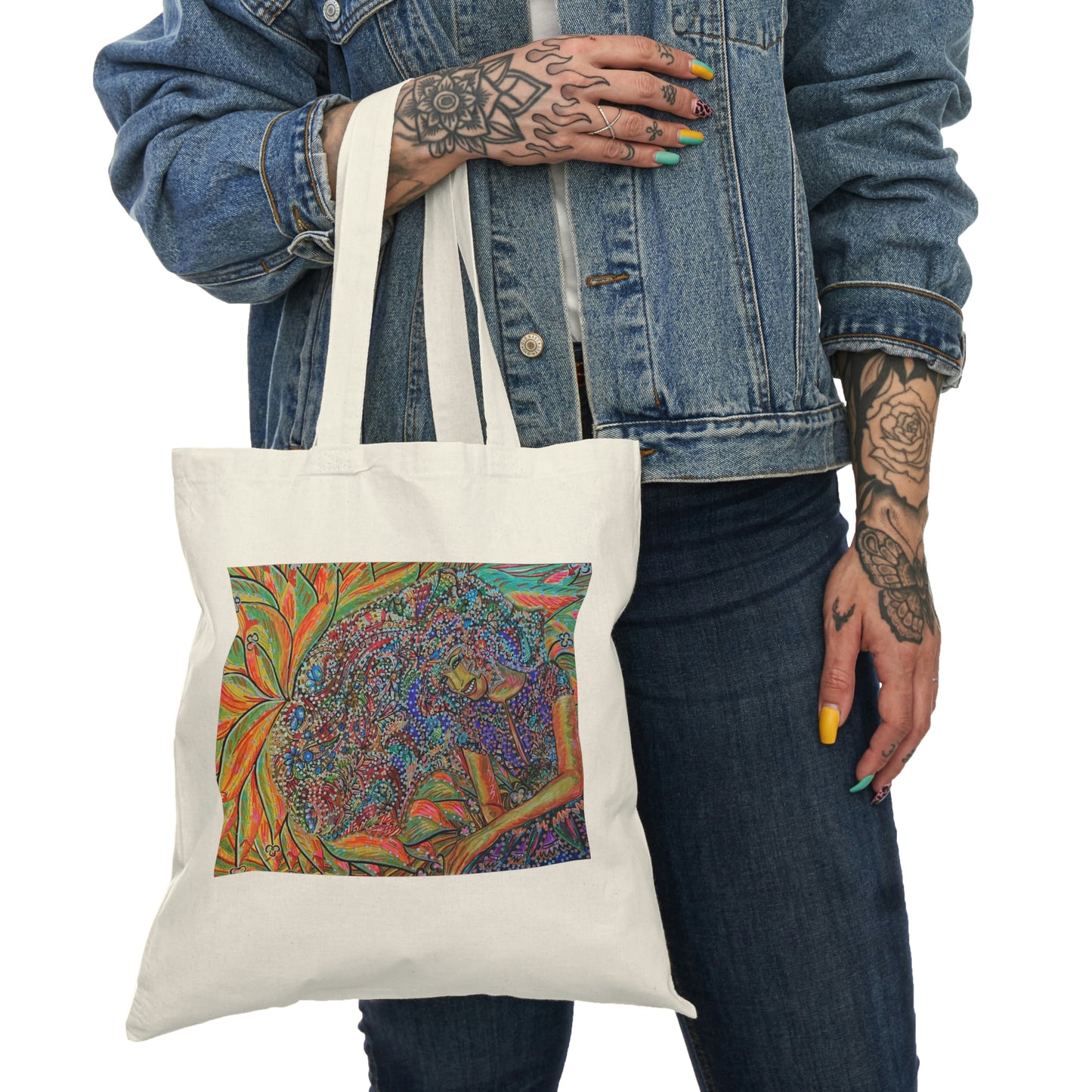 Abstract, Surreal Angle Natural Tote Bag, Aesthetic Canvas Bag Shopping Bag, Birthday Gift Bag, Bridal Gift Tote Bag, Library Bag.