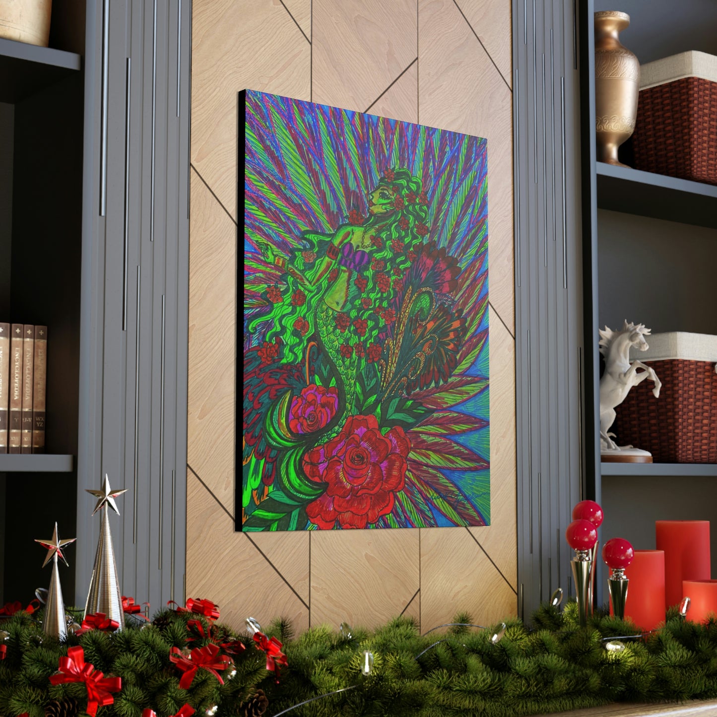 Green Mermaid, Fashion, Abstract, Friendship, Inspiration Wall Art
