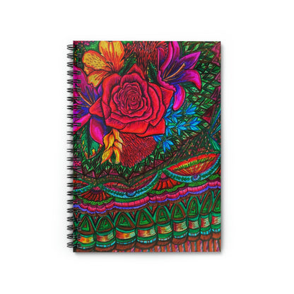 Abstract, Surreal Floral Rose Spiral Notebook - Ruled Line
