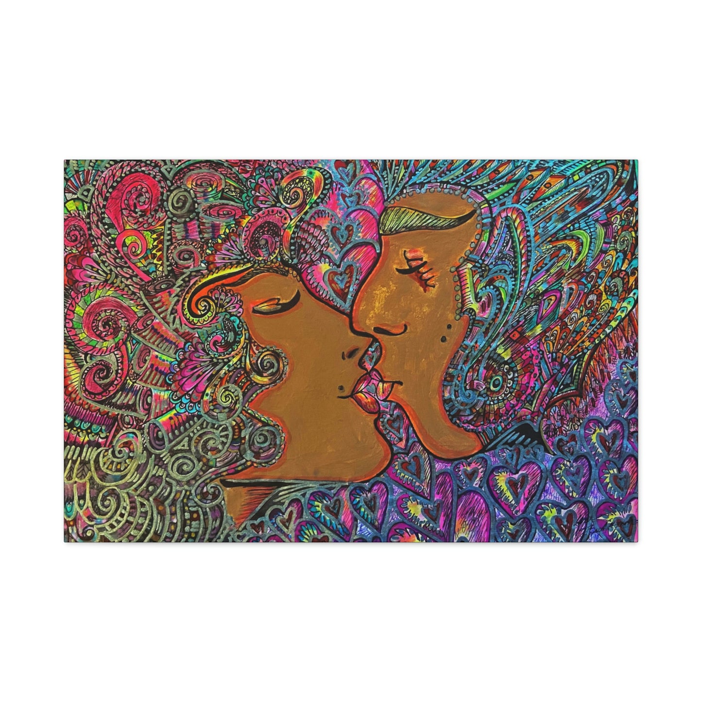 Romantic Kiss Fashion, Abstract, Surreal, Friendship, Inspiration Wall Art