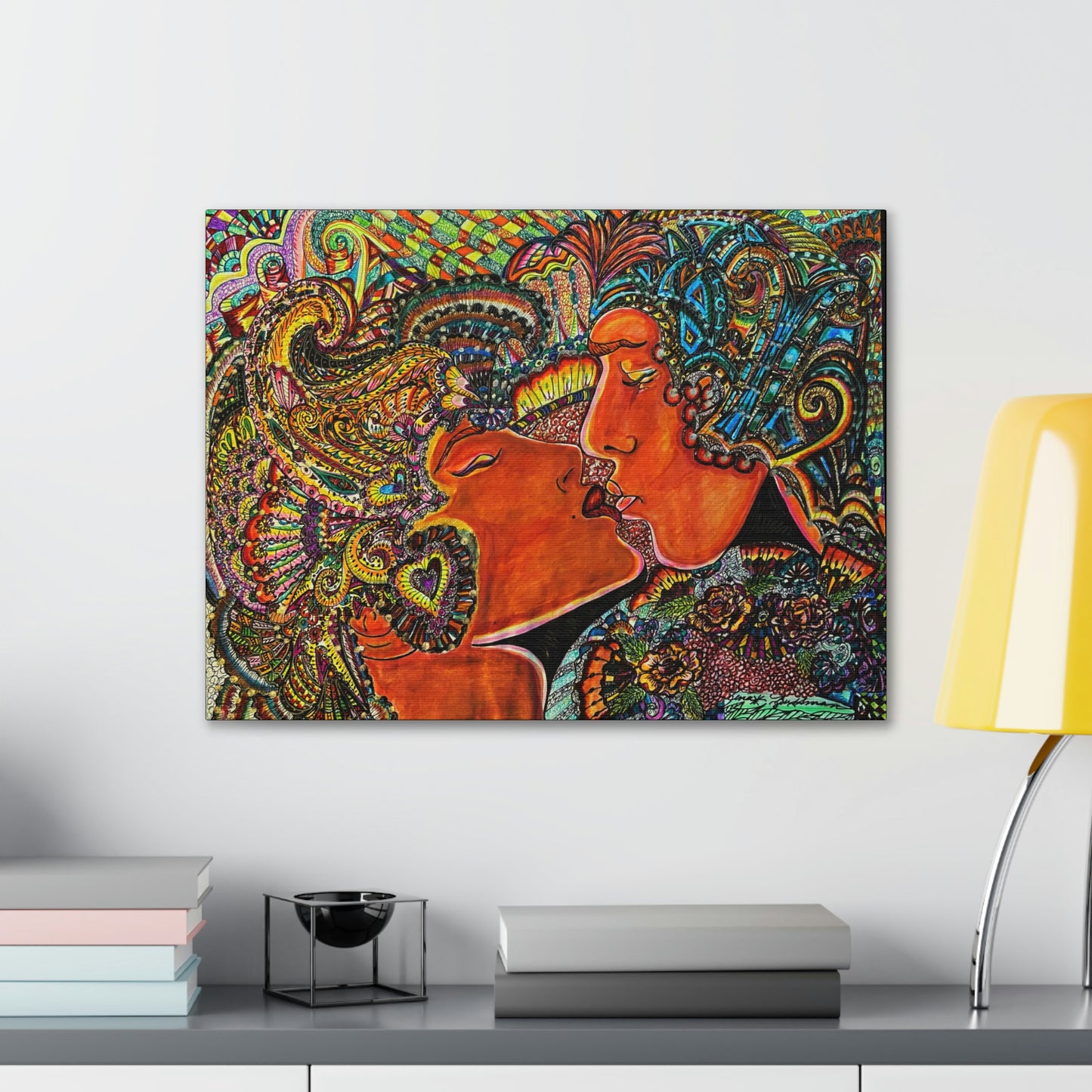 Romantic Kiss Fashion, Abstract, Surreal, Friendship, Inspiration Wall Art