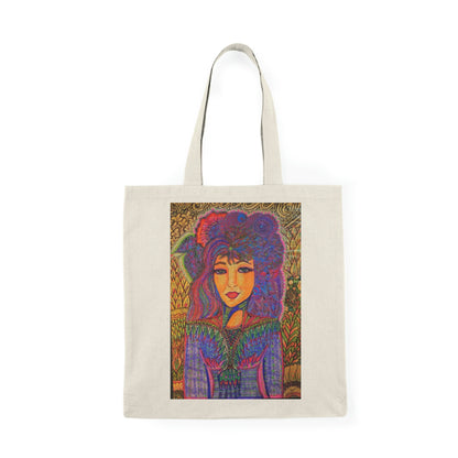 Abstract, Surreal Woman Natural Tote Bag, Aesthetic Canvas Bag Shopping Bag, Birthday Gift Bag, Bridal Gift Tote Bag, Library Bag.