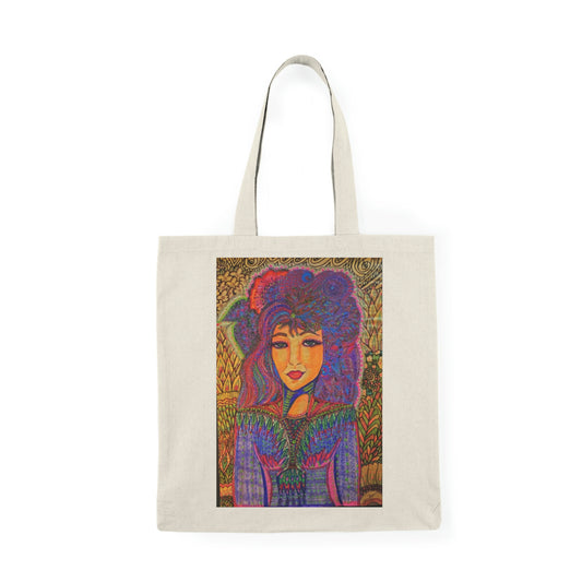 Abstract, Surreal Woman Natural Tote Bag, Aesthetic Canvas Bag Shopping Bag, Birthday Gift Bag, Bridal Gift Tote Bag, Library Bag.