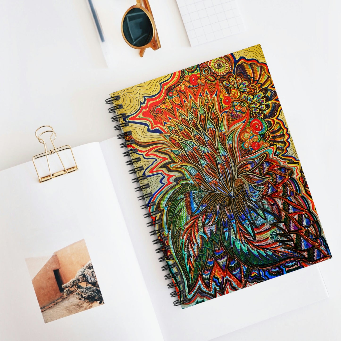 Abstract, Surreal Flower Spiral Notebook - Ruled Line