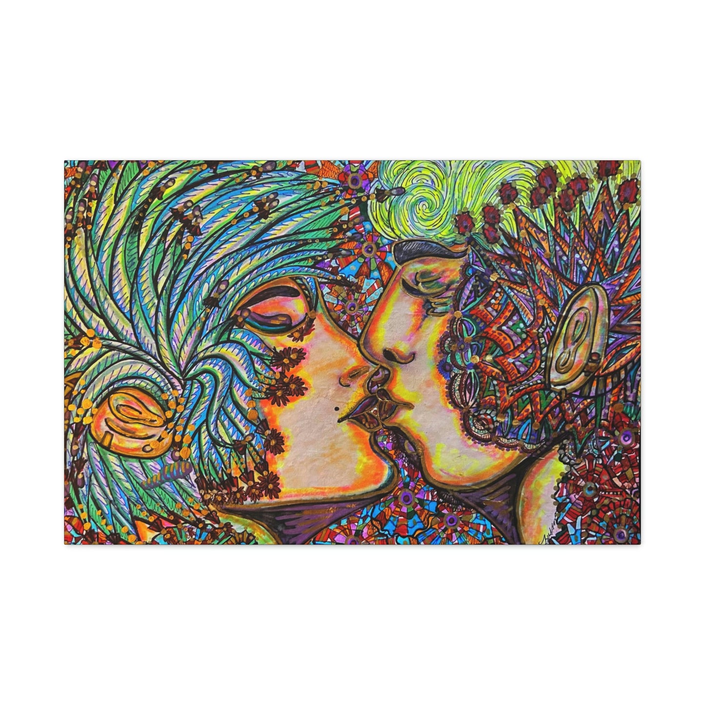 Romantic Kiss Fashion, Abstract, Surreal, Friendship, Inspiration Wall Art