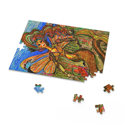 Abstract, Surreal Mermaid Fairy Puzzle (120, 252, 500-Piece)JigSaw Puzzle, Birthday Gift, Gifts For Bridesmaids