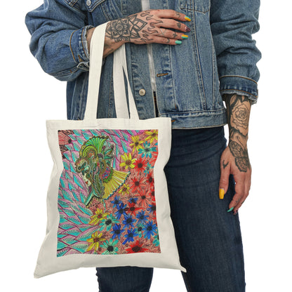 Abstract, Surreal Flower Natural Tote Bag, Aesthetic Canvas Bag Shopping Bag, Birthday Gift Bag, Bridal Gift Tote Bag, Library Bag.
