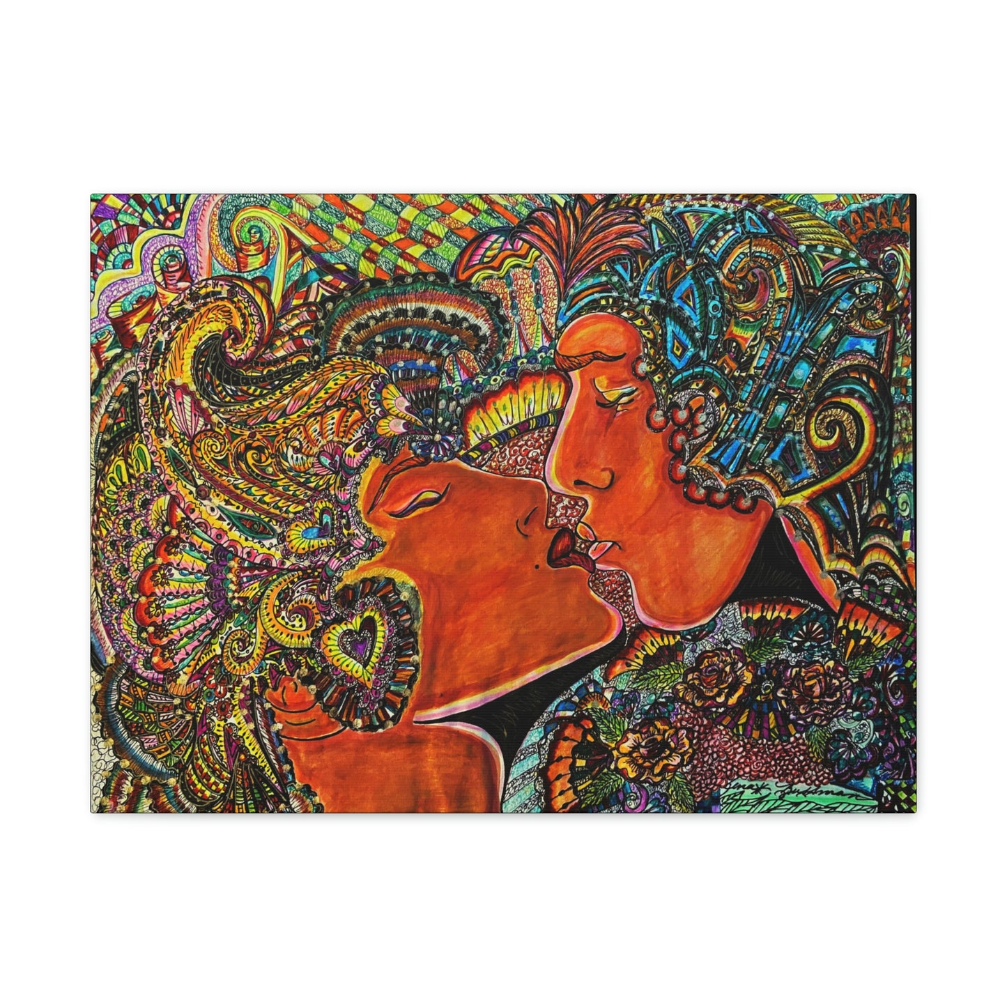 Romantic Kiss Fashion, Abstract, Surreal, Friendship, Inspiration Wall Art