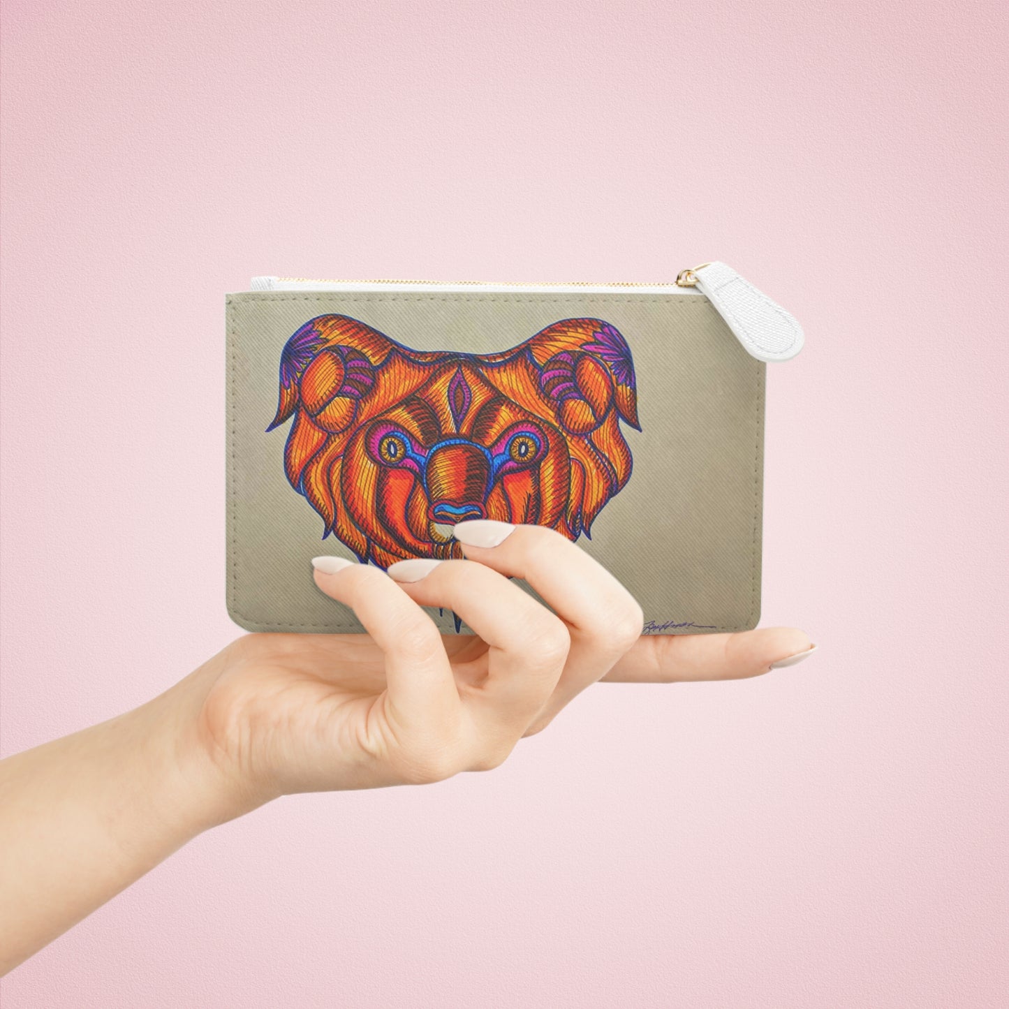 Abstract Surreal Ram Mini Clutch Bag, Bridal Clutch Purse, Designer Party Clutch, Modern Evening Clutch, Wristlet Wallet for women, Evening Clutch Purse, gifts for her, gifts for bridesmaids, Bag, Bagging