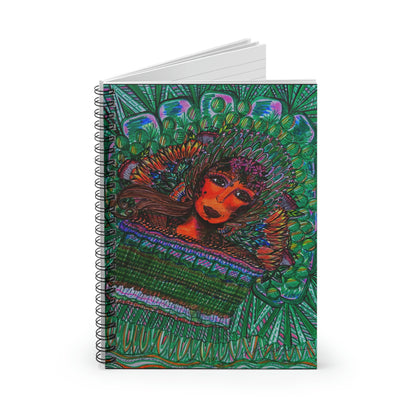 Abstract, Surreal Malachite Angel Spiral Notebook - Ruled Line