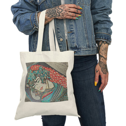 Abstract, Surreal Knight Natural Tote Bag, Aesthetic Canvas Bag Shopping Bag, Birthday Gift Bag, Bridal Gift Tote Bag, Library Bag.