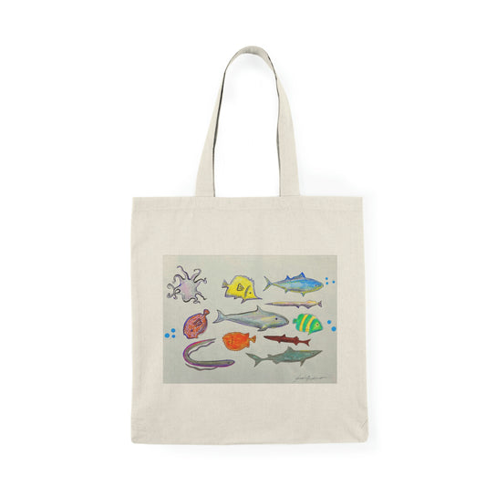 Abstract, Surreal Marine Life Natural Tote Bag, Aesthetic Canvas Bag Shopping Bag, Birthday Gift Bag, Bridal Gift Tote Bag, Library Bag.