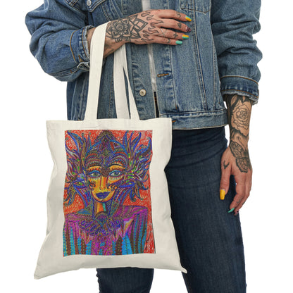 Abstract, Surreal Angel Natural Tote Bag, Aesthetic Canvas Bag Shopping Bag, Birthday Gift Bag, Bridal Gift Tote Bag, Library Bag.