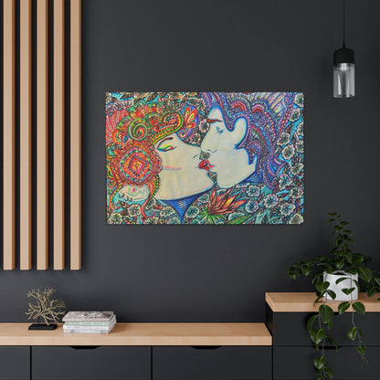 Romantic Kiss Fashion, Abstract, Surreal, Friendship, Inspiration Wall Art