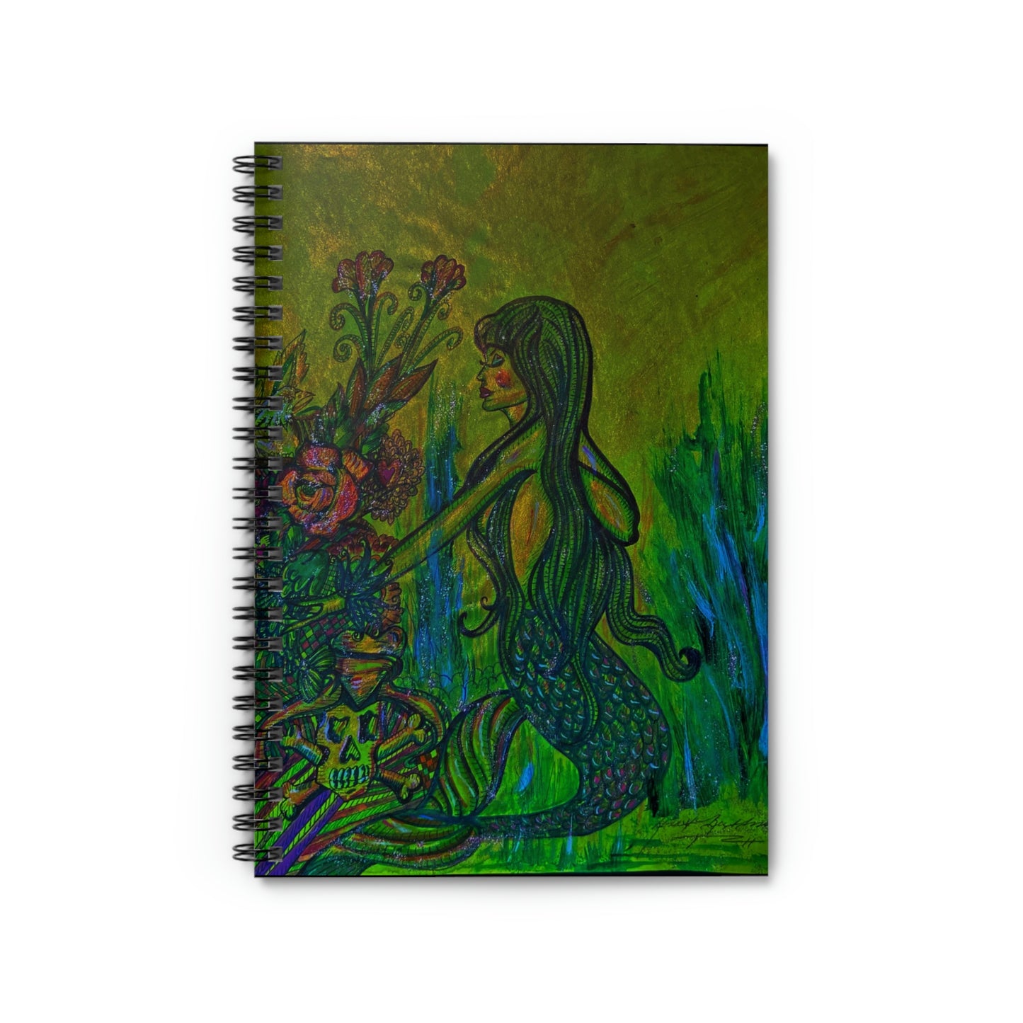 Abstract, Surreal Mermaid Spiral Notebook - Ruled Line