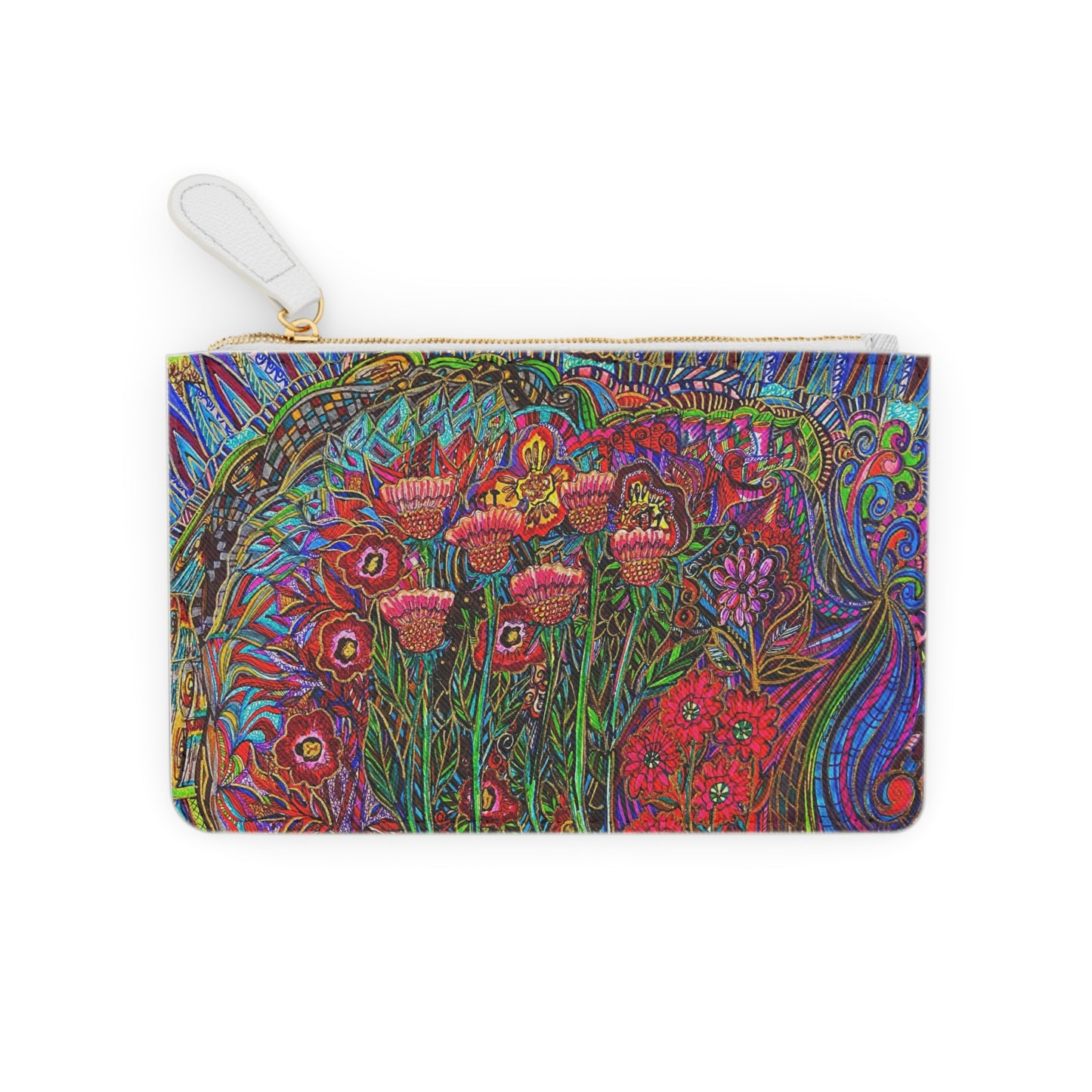 Abstract Surreal Floral Mini Clutch Bag, Bridal Clutch Purse, Designer Party Clutch, Modern Evening Clutch, Wristlet Wallet for women, Evening Clutch Purse, gifts for her, gifts for bridesmaids, Bag, Bagging