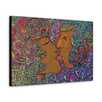 Romantic Kiss Fashion, Abstract, Surreal, Friendship, Inspiration Wall Art