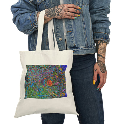 Abstract, Surreal Spirit Natural Tote Bag, Aesthetic Canvas Bag Shopping Bag, Birthday Gift Bag, Bridal Gift Tote Bag, Library Bag.