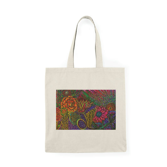 Abstract, Surreal Flower Natural Tote Bag, Aesthetic Canvas Bag Shopping Bag, Birthday Gift Bag, Bridal Gift Tote Bag, Library Bag.