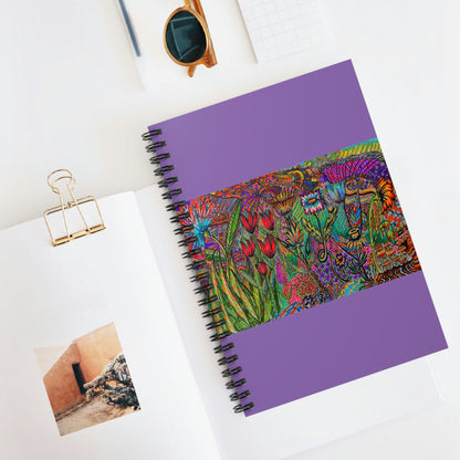 Abstract, Surreal Floral Spiral Notebook - Ruled Line