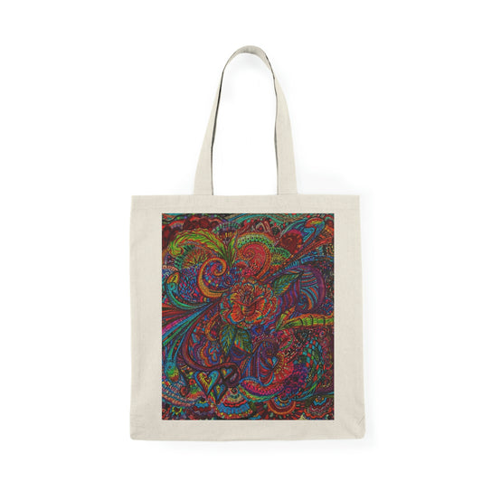 Abstract, Surreal Flower Natural Tote Bag, Aesthetic Canvas Bag Shopping Bag, Birthday Gift Bag, Bridal Gift Tote Bag, Library Bag.