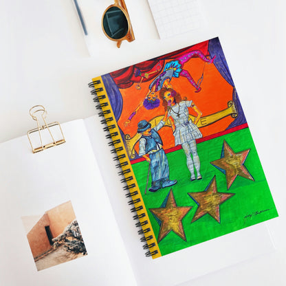 Abstract Surreal Circus Stars Spiral Notebook - Ruled Line