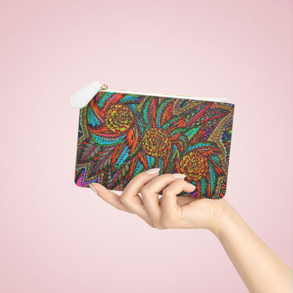 Abstract Surreal Floral Mini Clutch Bag, Bridal Clutch Purse, Designer Party Clutch, Modern Evening Clutch, Wristlet Wallet for women, Evening Clutch Purse, gifts for her, gifts for bridesmaids, Bag, Bagging