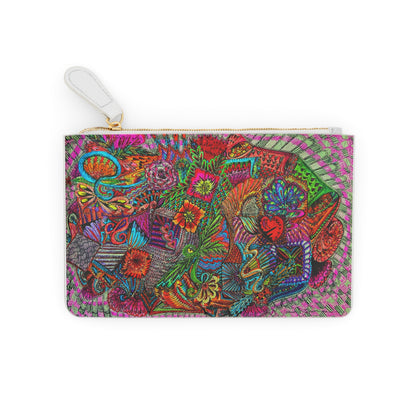 Abstract Surreal Floral Mini Clutch Bag, Bridal Clutch Purse, Designer Party Clutch, Modern Evening Clutch, Wristlet Wallet for women, Evening Clutch Purse, gifts for her, gifts for bridesmaids, Bag, Bagging