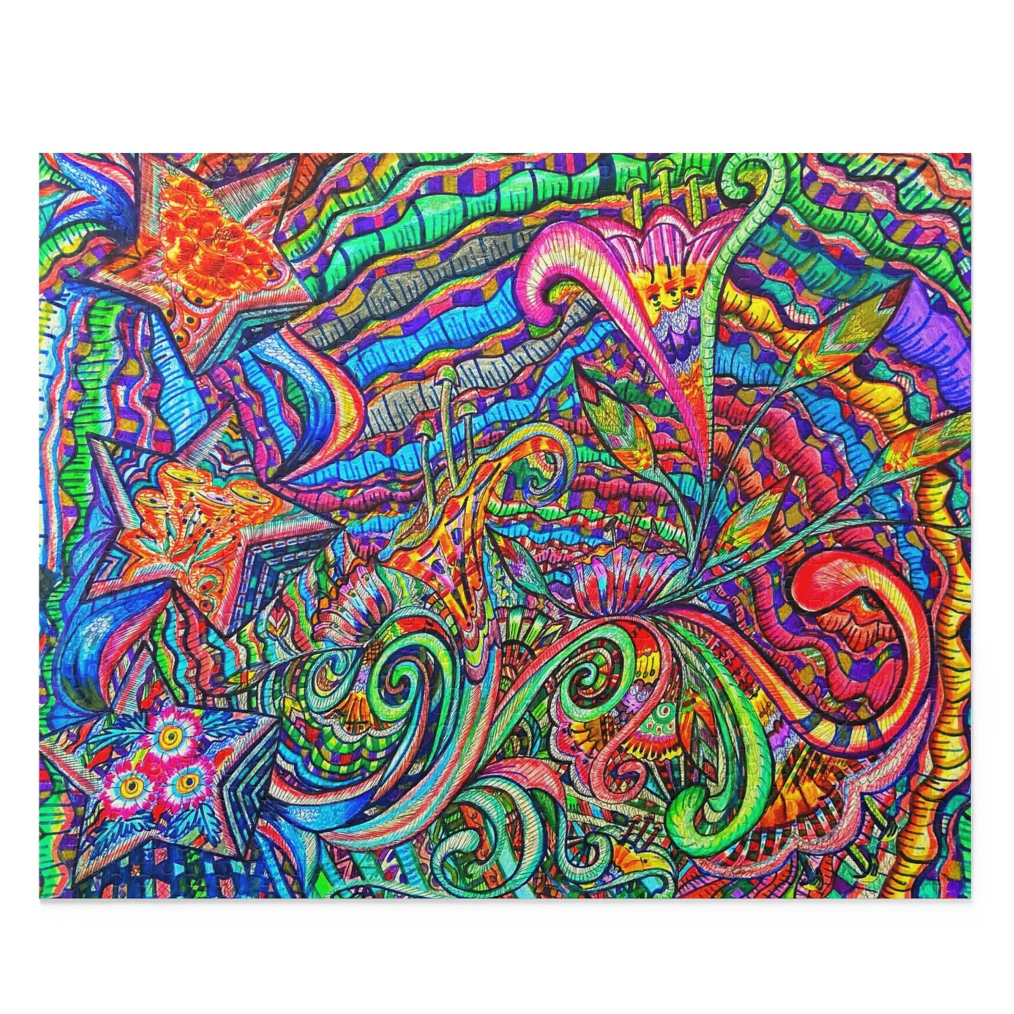 Abstract one of a kind Stars Puzzle (120, 252, 500-Piece)Abstract Surreal JigSaw Puzzle, Birthday Gift, Gifts For Bridesmaids
