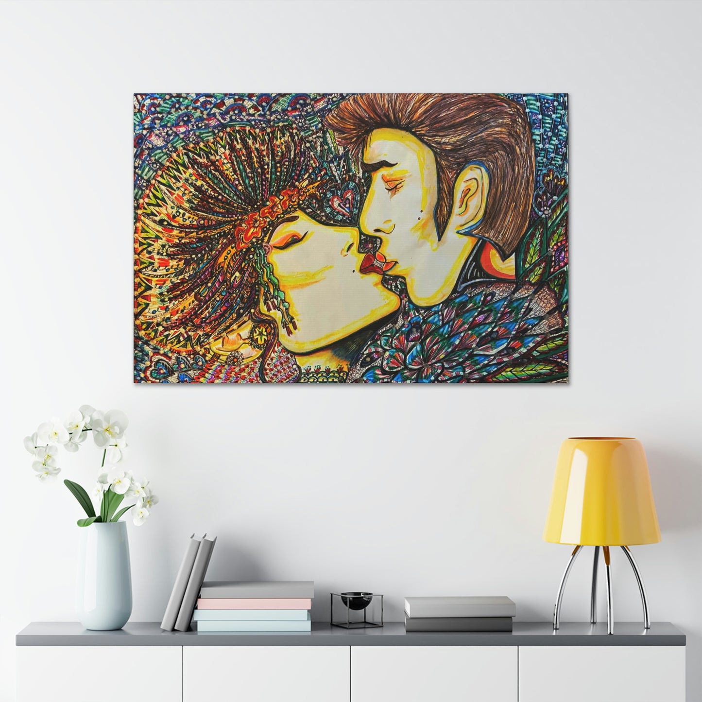 Romantic Kiss Fashion, Abstract, Surreal, Friendship, Inspiration Wall Art