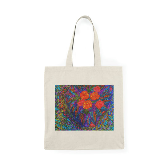 Abstract, Surreal Flower Natural Tote Bag, Aesthetic Canvas Bag Shopping Bag, Birthday Gift Bag, Bridal Gift Tote Bag, Library Bag.