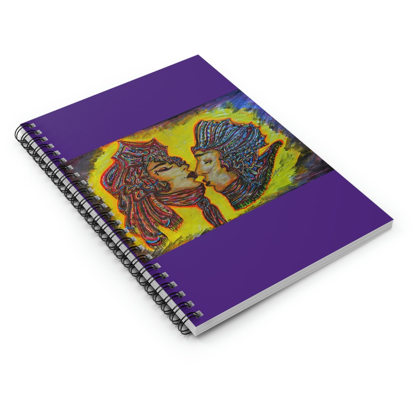 Abstract, Surreal Lovers Kiss Spiral Notebook - Ruled Line
